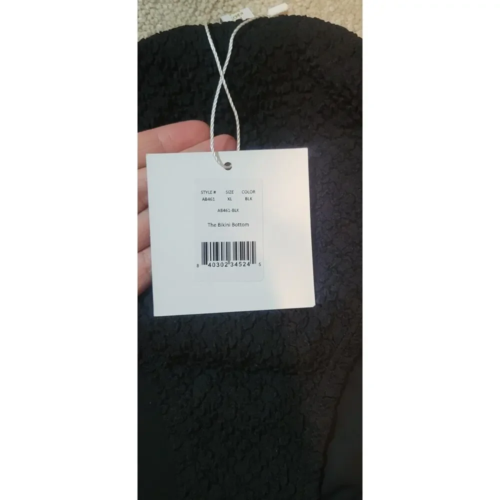 NWT Andie Swim Bikini Bottom Textured Black Size XL Retail $64